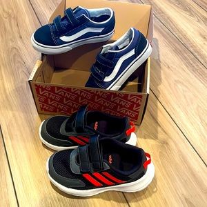 Brand new size 10 toddler Vans and adidas